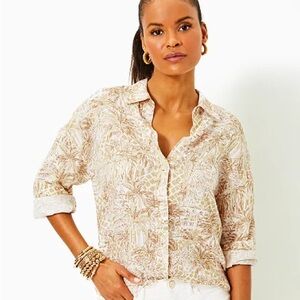 Lilly Pulitzer Stevey Relaxed Linen Button Down